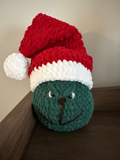 Crochet Large Grinch With Santa Hat